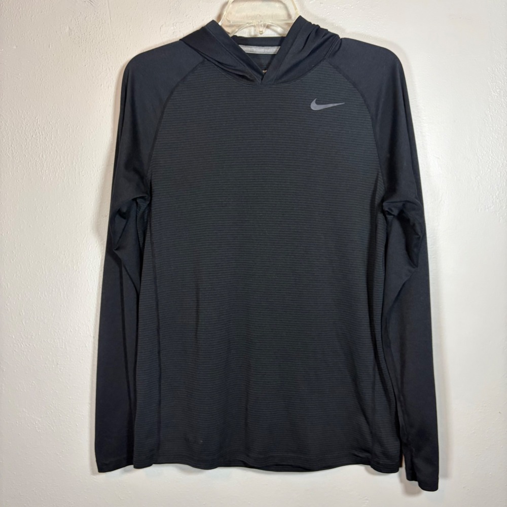 Nike Dri-FIT Womens Small Black Long Sleeve Lightweight Athletic Hoodie‎ Shirt